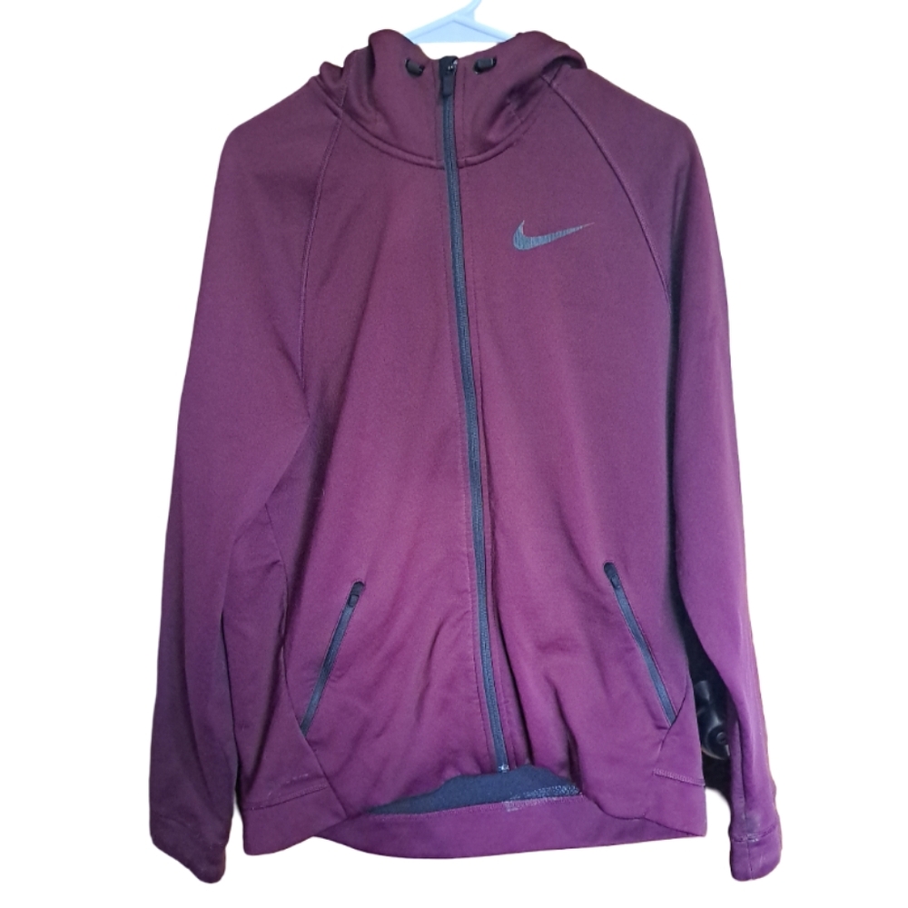 Nike Sphere Max Dri-Fit Therma Full Zip Hoodie Jacket Mens Red/burgundy Size L